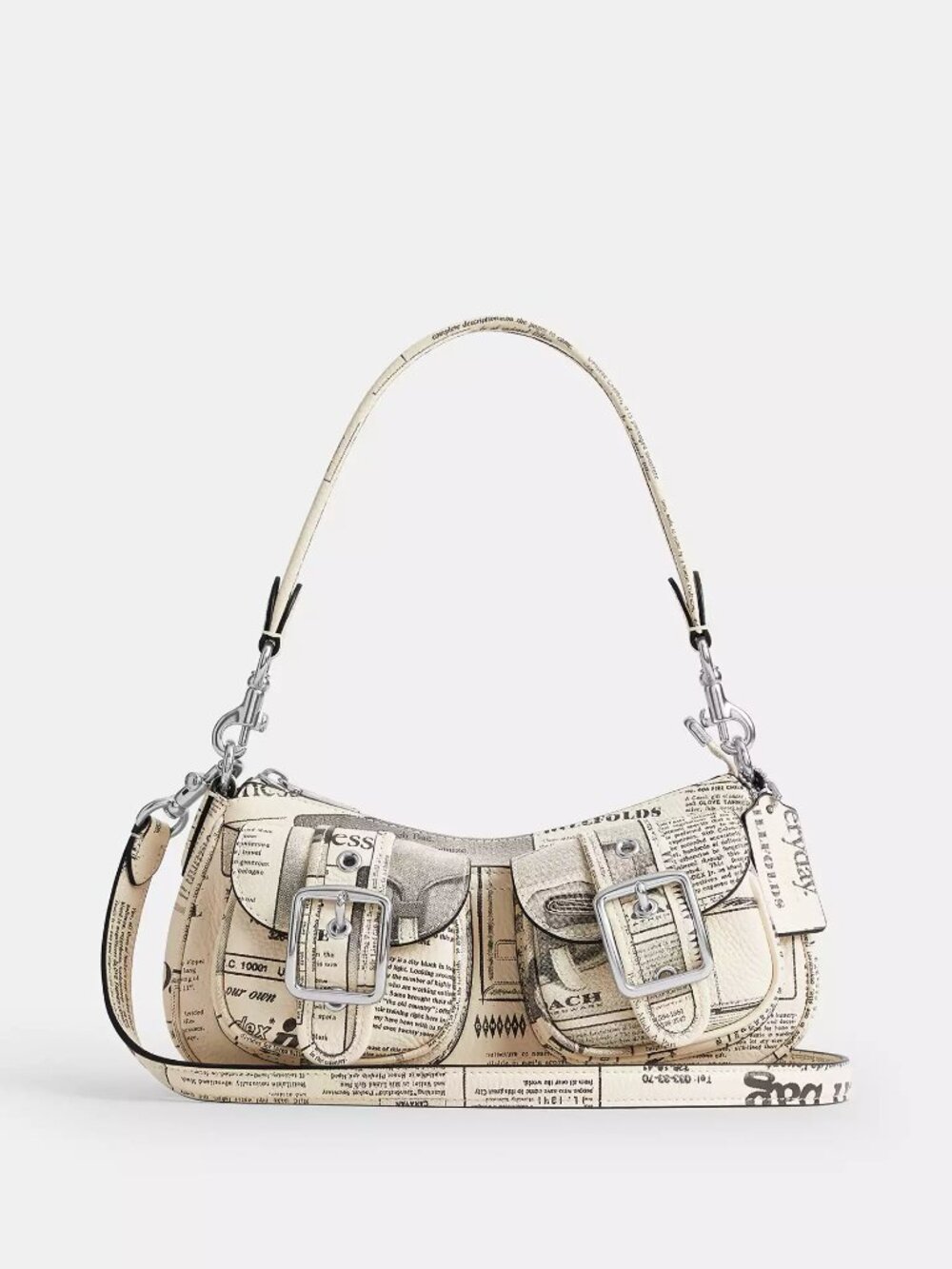 NWT Coach Ashton Shoulder Bag With Newspaper Print